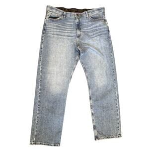 Wrangler Jeans Men 38x32 Light Wash Denim Straight Fit Classic‎ Western Casual